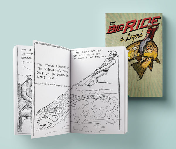 The Big Ride Coloring Book with rodeo bull rider illustration and scenic western artwork inside pages.