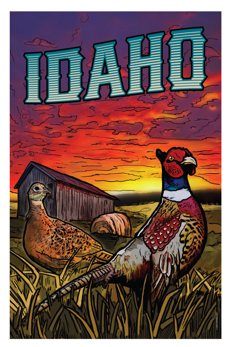 Idaho Pheasant Poster Art