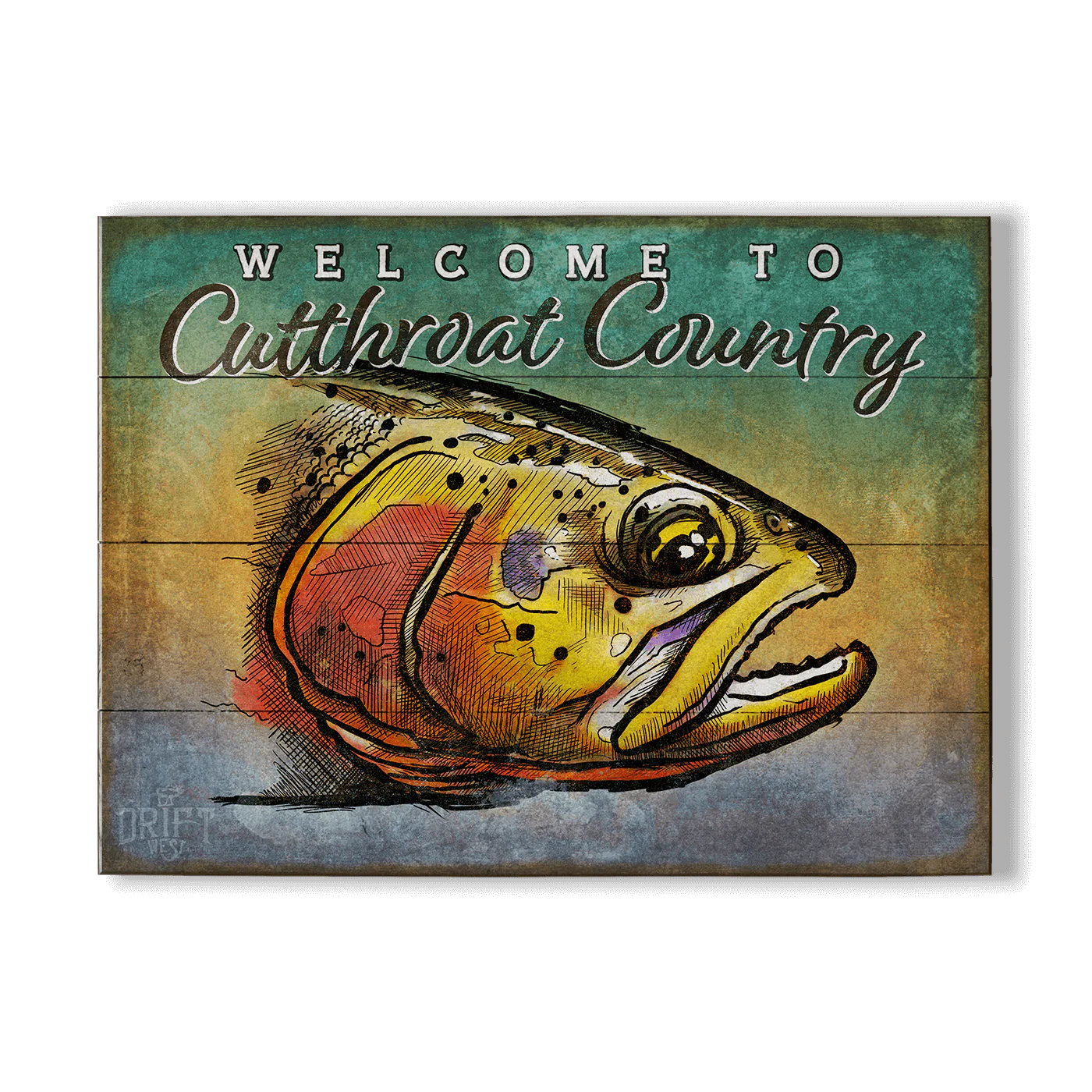 Cutthroat Trout Head Wood & Metal Wall Art